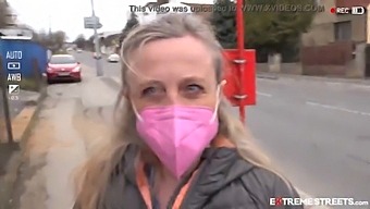 Intense Public Threesome With Vaginal Prolapse Action