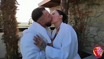 Italian Stallion Strokes His Hard Cock On Her Big, Bouncy Tits