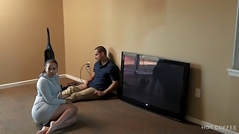A Married Woman With A Voluptuous Figure Engages In Sexual Activity With A Technician While Her Spouse Is Overseas.