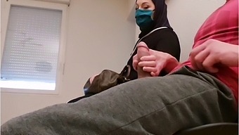 A Perverse Physician Installs A Concealed Camera In His Reception Area, Capturing This Muslim Woman Indulging In Public Nudity And Solo Masturbation