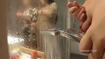Stepmother Caught Him Pleasuring Himself In The Bathroom And She Decided To Join In.